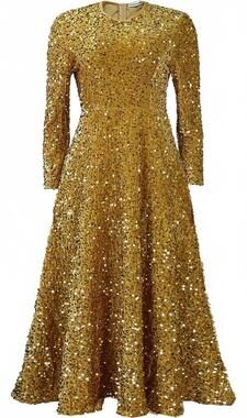 NEW METAMORPHOSIS GIRL women's sequin midi dress in golden